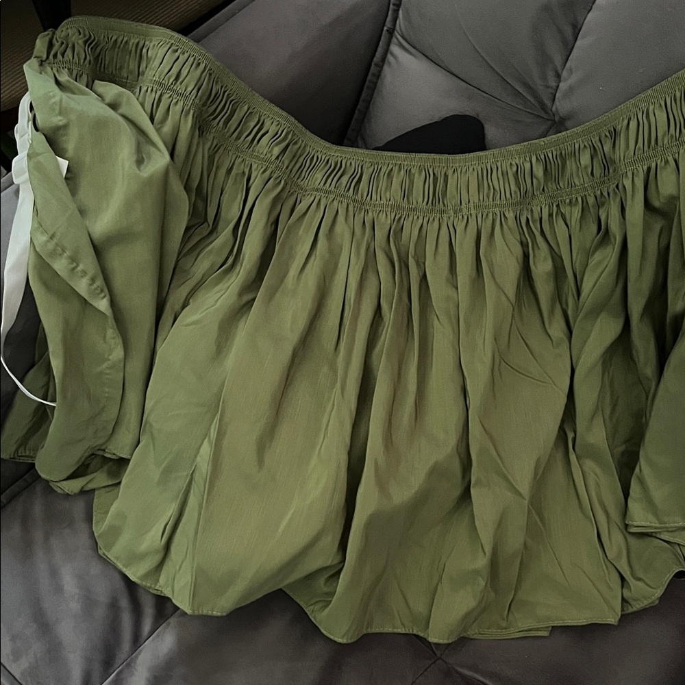 Olive Green bed skirt for full size bed